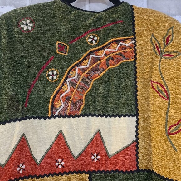 Vintage Daniel K New York USA Sweater Jacket Abstract Granny Art to Wear Large - Picture 10 of 11